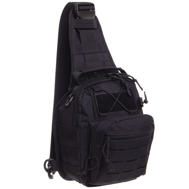 Тактичний рюкзак з однією лямкою SILVER KNIGHT Сумка слінг Поліестер 30 х 23 х 15 см (YQS-099) Чорний - зображення 1