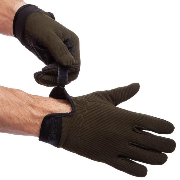 Тактичні рукавиці з закритими пальцями 5.11 Для полювання туризму Нейлон текстиль Оливковий (BC-0527) M - зображення 1