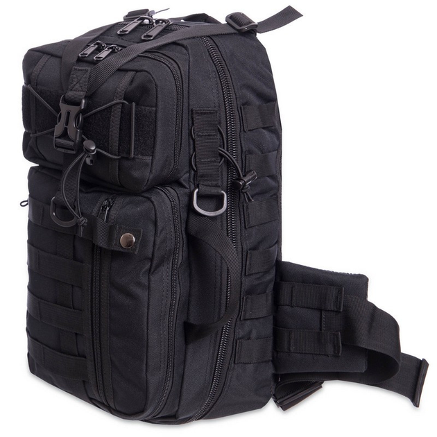 Рюкзак тактический военный патрульный SILVER KNIGHT 12 л Нейлон Оксфорд 900D Черный (TY-5386) - изображение 2