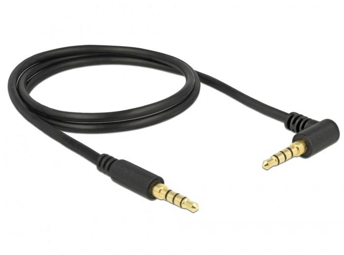 Кабель аудіо-сигнальний Jack 3.5mm 4pin M/M 3.0m,Long 90ё 1:1 AWG24 ...