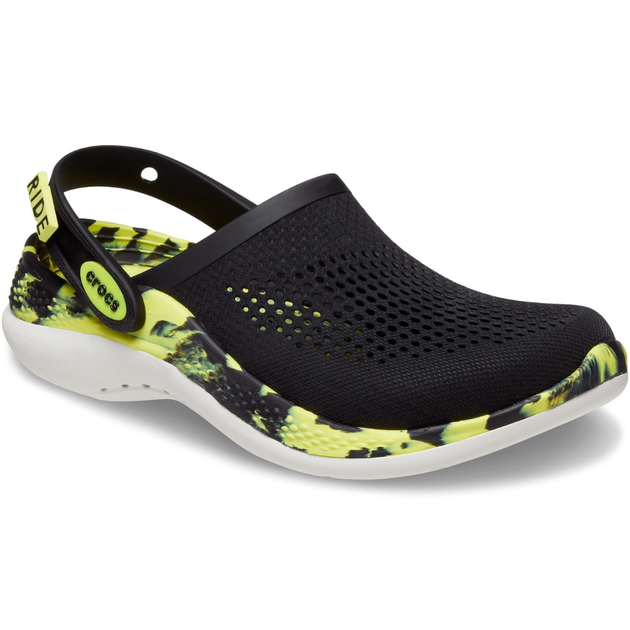Сабо Crocs LiteRide 360 Marbled Clog 38 р 24.3-24.8 см Черные с желтым 206708-M6/W8 Black/Citrus - изображение 2