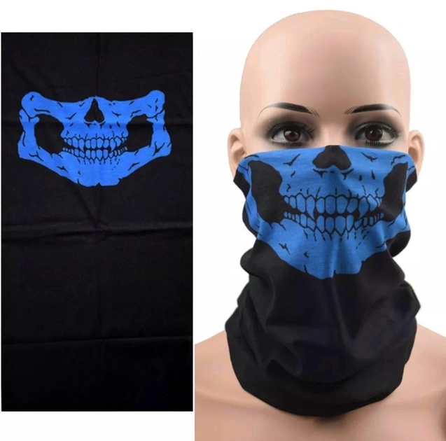 Бафф маска Челюсть (череп, зубы, военная, тактическая) Синяя, Унисекс WUKE One size - изображение 1