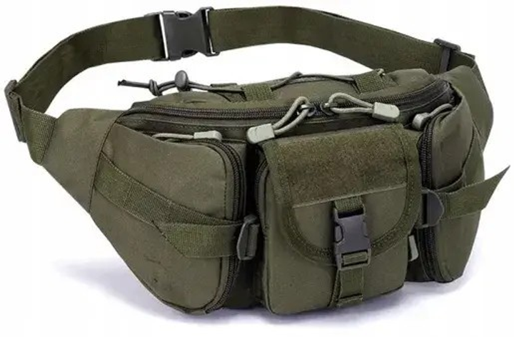 Большая тактическая поясная сумка MOLLE OLIVE - изображение 2