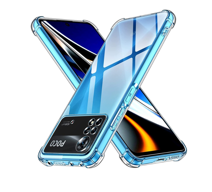 Противоударный прозрачный чехол для Xiaomi Poco X4 Pro 5G - Фото 1 Противоударный прозрачный чехол для Xiaomi Poco X4 Pro 5G - изображение 1