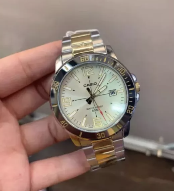 Наручний годинник Casio MTP-VD01SG-9BVDF Золотистий сріблястий - зображення 2