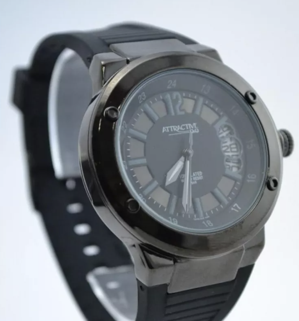 Мужские часы Q&Q ATTRACTIVE DA40J542Y Черные с матовым ремешком - изображение 2