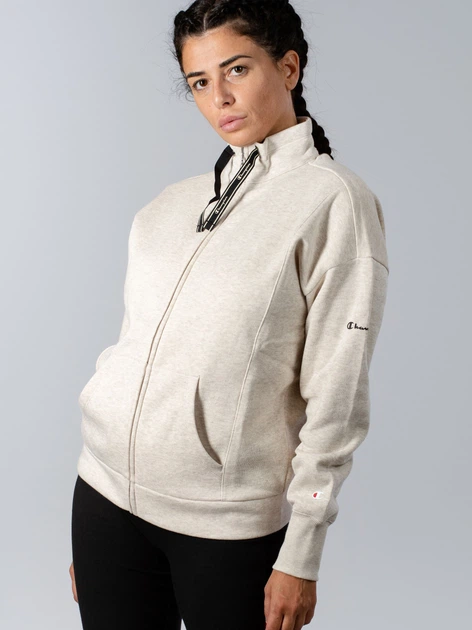 Толстовка на блискавці без капюшона жіноча Champion 111985-MM003 XS White Cream Panna (8056426328947) - зображення 2