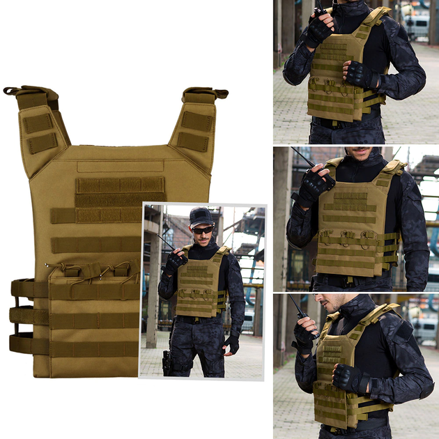 Жилет тактический военный плитоноска / разгрузка Protector Plus Z510 с системой Molle coyote brown - изображение 4