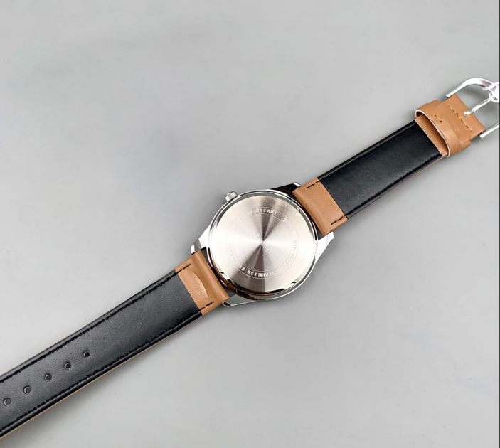 Годинник Casio MTP-V005L-2B5 UDF у блакитному кольорі зі шкіряним ремінцем світло-коричневого відтінку. - зображення 5