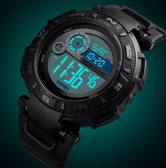 Тактичний практичний військовий годинник Skmei Premium 57022 (Серія Military) чорний - зображення 2