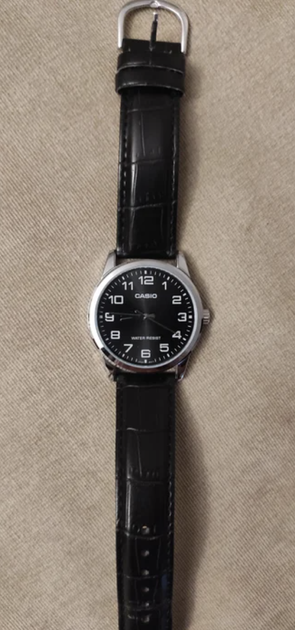 Мужские Наручные часы Casio MTP-V001L-1B UDF Черные со стальным - изображение 7