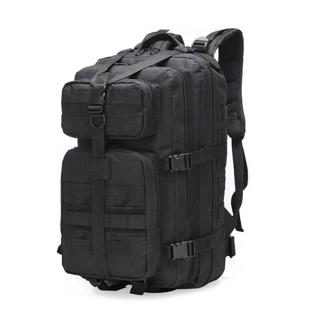 Рюкзак тактический на 30 л, 48х25х23 см с креплением Molle / Штурмовой военный рюкзак Черный - изображение 1
