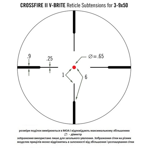 Прицел оптический Vortex Crossfire II 3-9x50 (V-Brite IR) Vrtx(S)926051 - изображение 5
