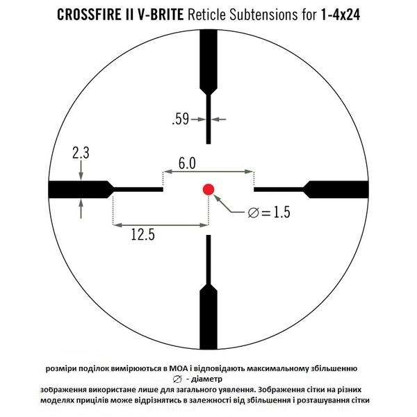 Приціл оптичний Vortex Crossfire II 1-4x24 (V-Brite IR) Vrtx926059 - зображення 5