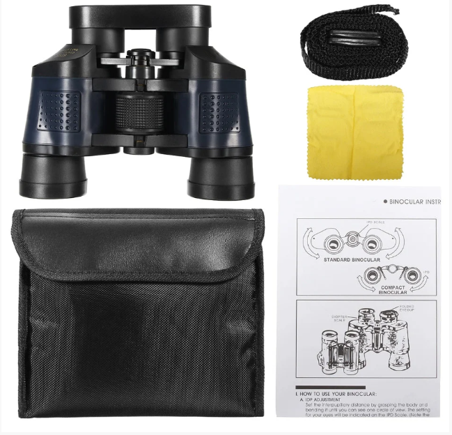 Бінокль Galileo 60X60 Night Working HD з 60-кратним наближенням 149/1000м, компактний, з чохлом, військовий для ЗСУ - Фото 7 Бінокль Galileo 60X60 Night Working HD з 60-кратним наближенням 149/1000м, компактний, з чохлом, військовий для ЗСУ - зображення 7