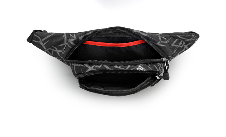 Сумка на пояс (бананка) M&JJ Sport Чорний-Червоний 21х14х8 см (2059) - Фото 2 Сумка на пояс (бананка) M&JJ Sport Чорний-Червоний 21х14х8 см (2059) - зображення 2