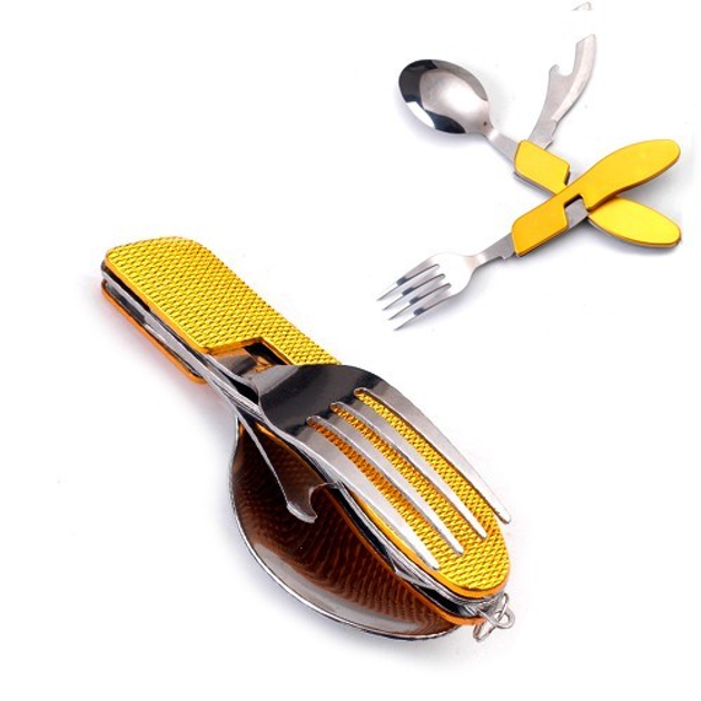 Cкладной нож трансформер Spoon forke 4 в 1 ложка вилка нож - изображение 1