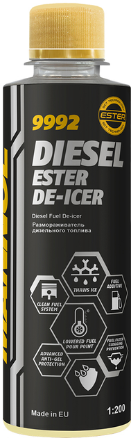 Акція на Присадка для розморожування дизельного палива Mannol 9992 Diesel Ester De-Icer 0.25 л (MN9992-025PET) від Rozetka