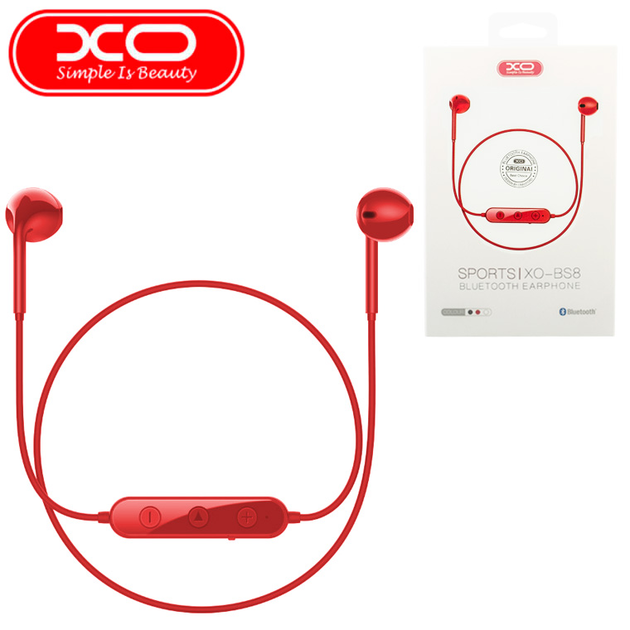 Bluetooth наушники с микрофоном XO BS8 красные купить в интернет ...