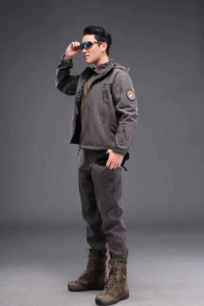 Тактична куртка / вітровка Pave Hawk Softshell grey М - зображення 2