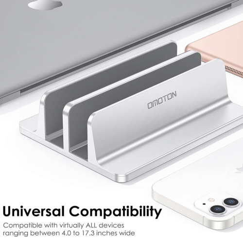 Вертикальная подставка для ноутбука Omoton Laptop Vertical Stand Silver (LD02) - изображение 2