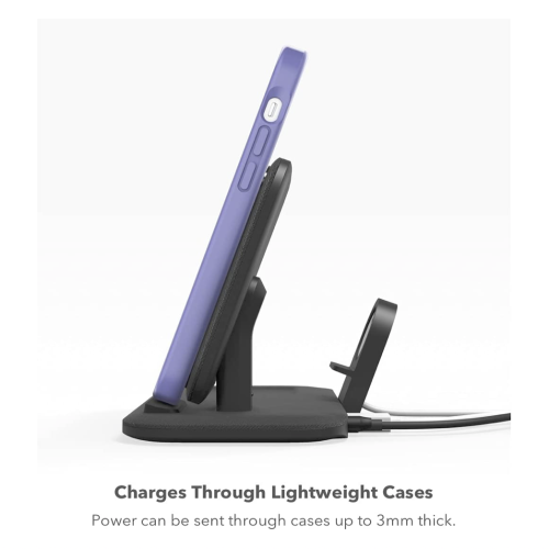 Зарядний пристрій Mophie 3-in-1 Wireless Charging Stand Plus Black (450-07406-A) - зображення 6