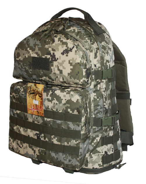 Тактический рюкзак трансформер на 40-60 литров с поясным ремнем Пиксель - изображение 2