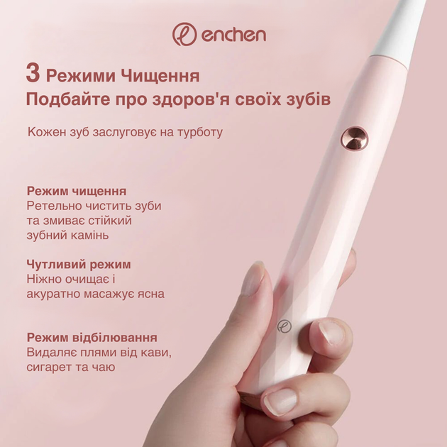 Электрическая зубная щетка Xiaomi Enchen T501 Pink - изображение 5