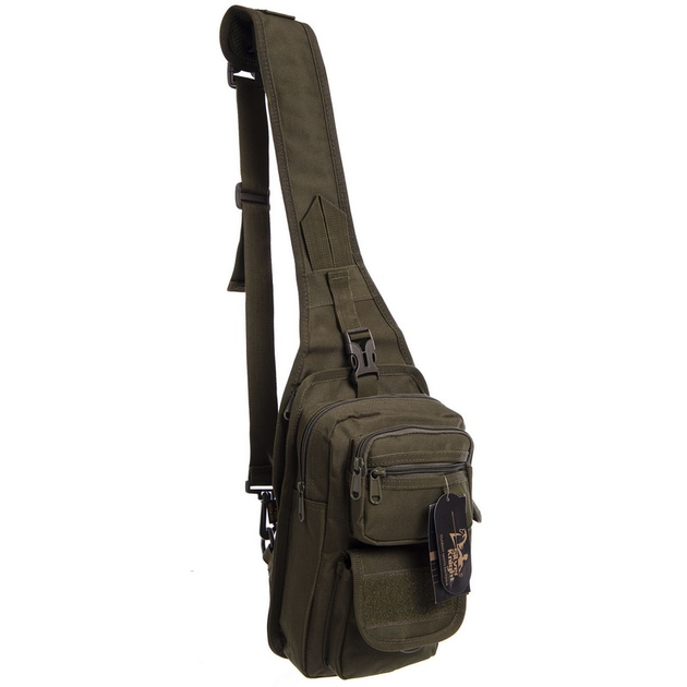 Рюкзак тактический патрульный однолямочный сумка-слинг тактическая V-5 л Оливковая TY-184 - изображение 2