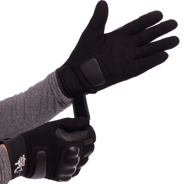 Тактические перчатки с закрытыми пальцами SILVER KNIGHT Размер XL черный BC-7052 - изображение 2