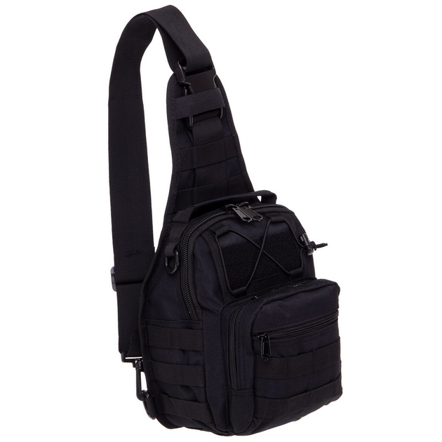 Рюкзак тактический патрульный однолямочный сумка-слинг тактическая SILVER KNIGHT V-7 л black TY-098 - изображение 1