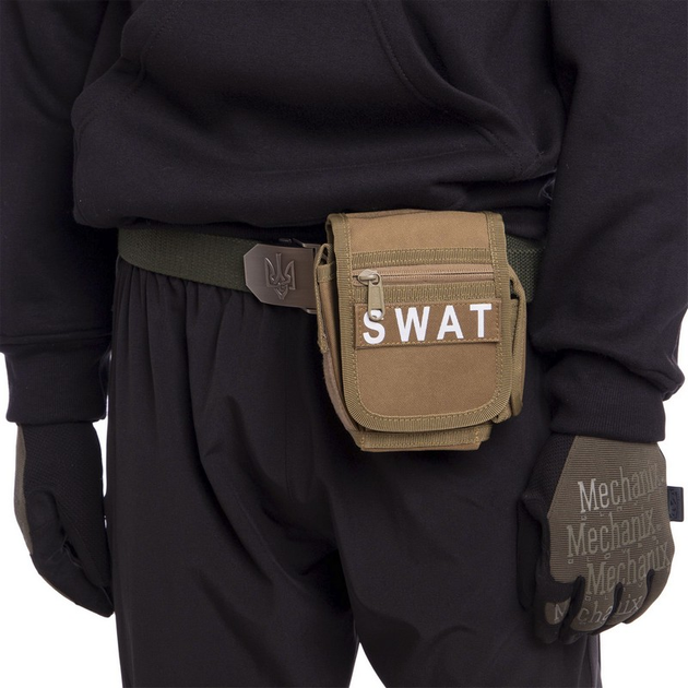 Сумка тактическая на пояс SILVER KNIGHT khaki SWAT - изображение 2