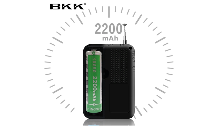 Радиоприёмник аккумуляторный BKK B872 принимает флешки USB и TF (съемный аккумулятор 18650) Красный - изображение 12