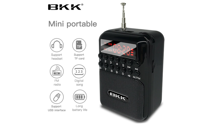 Радиоприёмник аккумуляторный BKK B872 принимает флешки USB и TF (съемный аккумулятор 18650) Красный - изображение 14