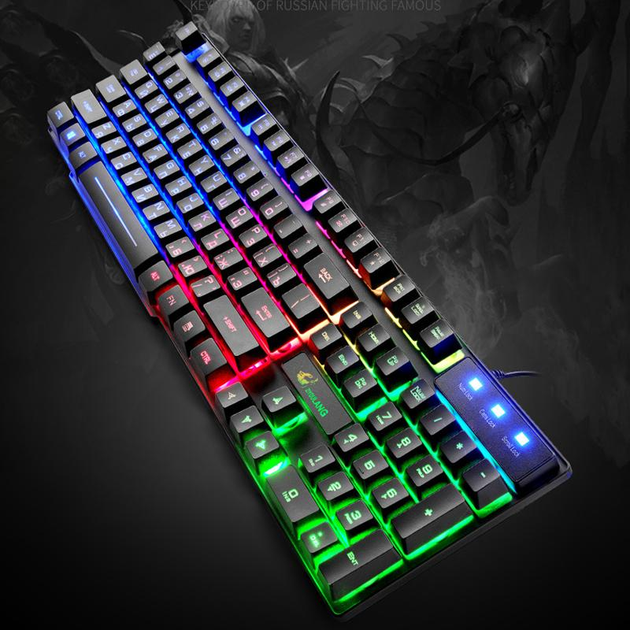 Игровая проводная клавиатура и мышь Ziyou Lang T5Kit с RGB (радужной) подсветкой, комплект 3в1 для геймеров USB - изображение 6