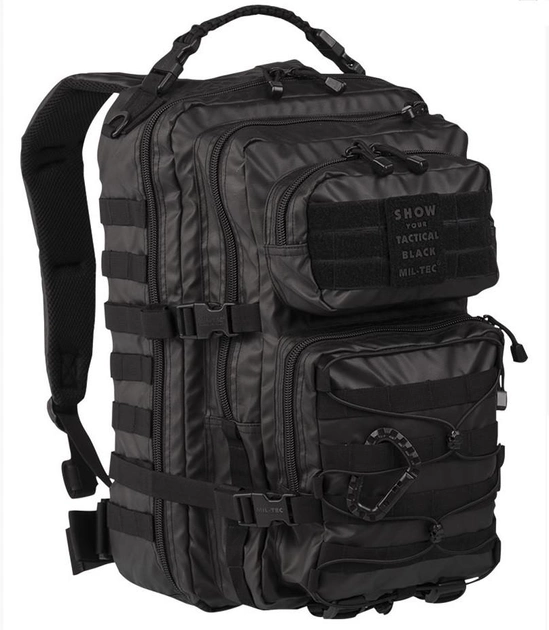 Рюкзак тактичний Mil-Tec US ASSAULT PACK LG TACTICAL 36l Black - зображення 1