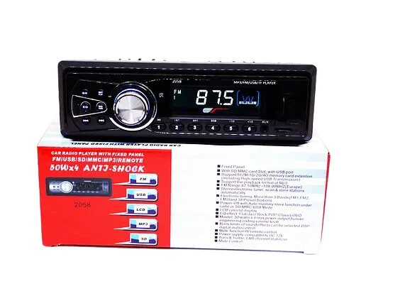Автомагнитола 1DIN 2058 1DIN 2 RCA выхода USB 2.0 порт microSD слот черны - изображение 2