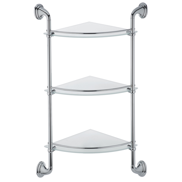 Полка стеклянная угловая 3-ярусная ZERIX LR1507-3 – фото, отзывы ...