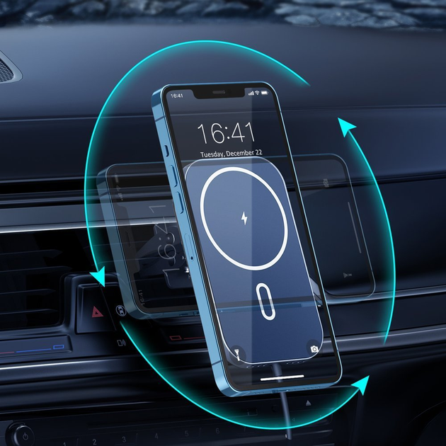 Автомобільний магнітний бездротовий зарядний пристрій Choetech T200-F 15 Вт for Iphone - зображення 3
