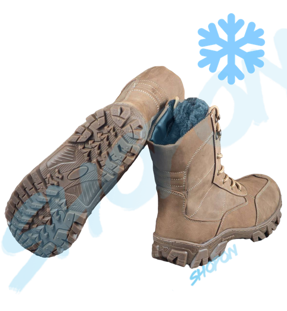Берці зимові черевики тактичні чоловічі, туфлі тактичні чоловічі берці зимові, натуральна шкіра, розмір 46, Bounce ar. BL-HK-1046, колір хакі - зображення 2
