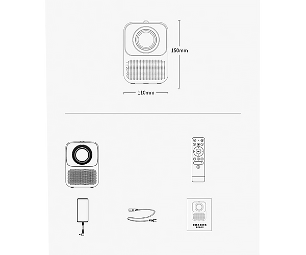 SMART проектор Full HD (1920*1080) для дома Xiaomi Wanbo T2 MAX 3500 люмен с цифровой коррекцией + Аэромышь в комплекте (Wanbo T2 Max_7599) - Фото 10 SMART проектор Full HD (1920*1080) для дома Xiaomi Wanbo T2 MAX 3500 люмен с цифровой коррекцией + Аэромышь в комплекте (Wanbo T2 Max_7599) - изображение 10