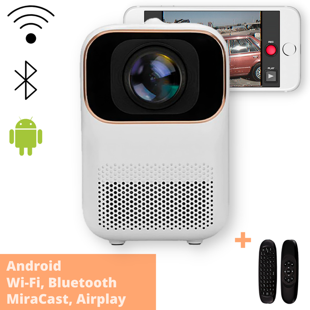 SMART проектор Full HD (1920*1080) на ANDROID Xiaomi Xming Q1 White (3500 lumen) із вбудованим акумулятором 7800 mAh + Аеромиша (Xming Q1 (White)_9750) - Фото 2 SMART проектор Full HD (1920*1080) на ANDROID Xiaomi Xming Q1 White (3500 lumen) із вбудованим акумулятором 7800 mAh + Аеромиша (Xming Q1 (White)_9750) - зображення 2