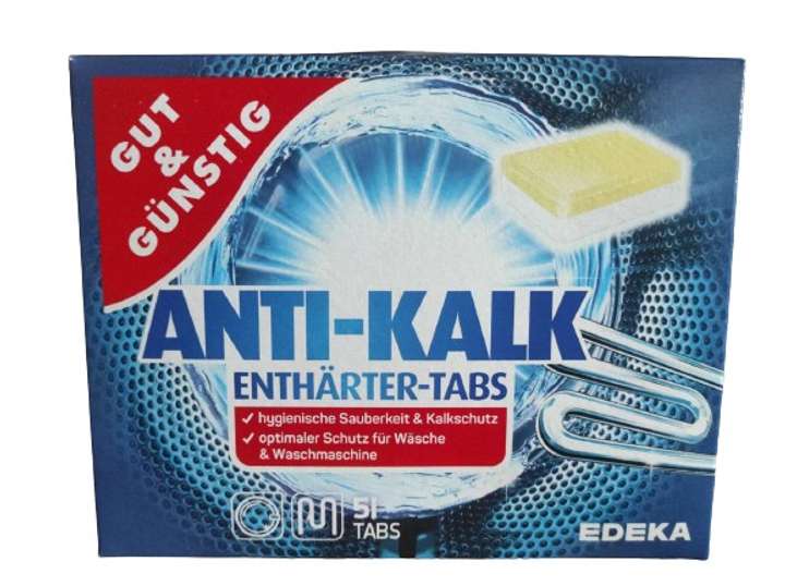 Таблетки для стиральной машины анти- кальк G&G Anti-Kalk 51 шт. – фото ...