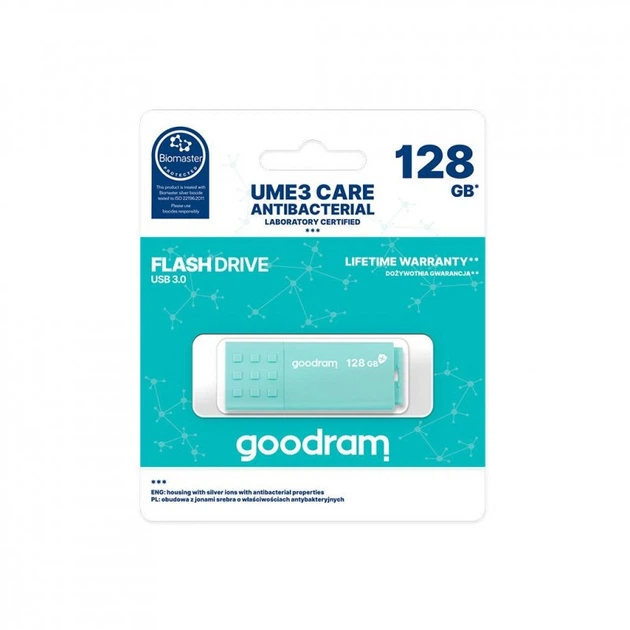 USB флеш накопитель Goodram 128GB UME3 Care Green USB 3.2 (UME3-1280CRR11) - изображение 3