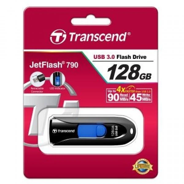 USB флеш накопитель Transcend 128GB JetFlash 790 Black USB 3.0 (TS128GJF790K) - Фото 5 USB флеш накопитель Transcend 128GB JetFlash 790 Black USB 3.0 (TS128GJF790K) - изображение 5