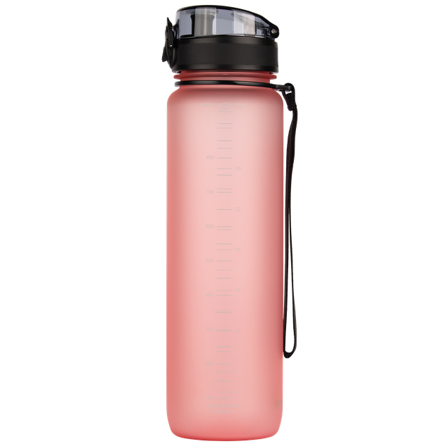 Бутылка для воды с ремешком UZSPACE Colorful Frosted-Tritan 3038 1000мл кораллово-розовый - изображение 2