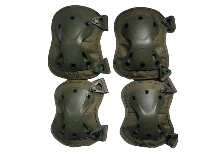 Тактический комплект наколенники и налокотники на застежках, HMD Хаки 137-26725 - изображение 1