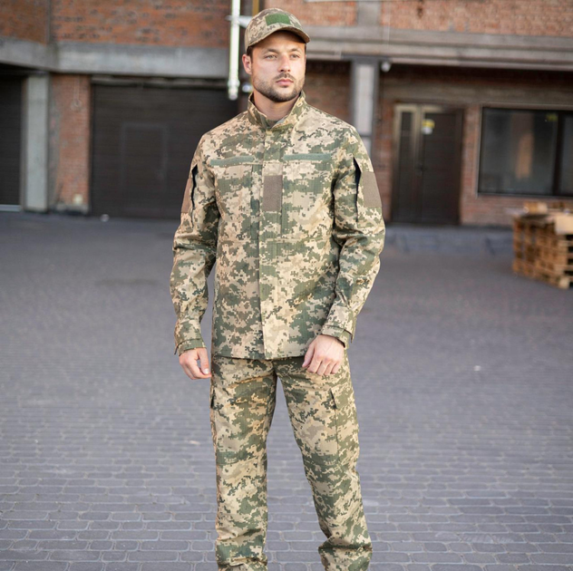 Чоловічий армійський костюм для ЗСУ тактична форма ріп-стоп Україна Піксель 52 розмір 7113 TR_2628 - зображення 1