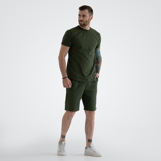 Мужской летний костюм шорты с футболкой Teamv Simple Хаки XL от ...