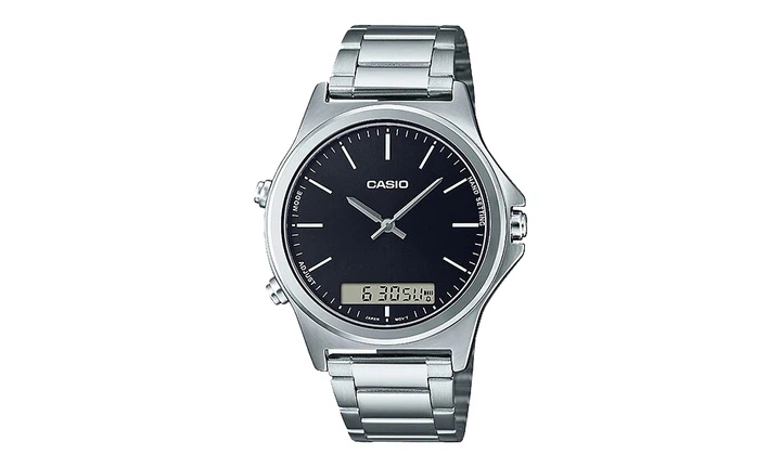Наручные практичные часы Casio MTP-VC01D-1EUDF Черные с серебристым - Фото 2 Наручные практичные часы Casio MTP-VC01D-1EUDF Черные с серебристым - изображение 2